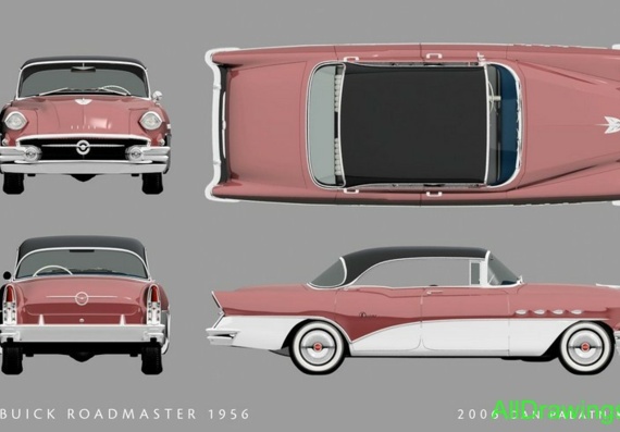 Buick Roadmaster (1956) - drawings (drawings) of the car